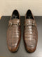 Men’s Regal Brown Slip-On Shoes – Genuine Crocodile & Calfskin Leather