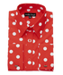 Mens Fashion Polka Dot Dress Shirt – Red White Cotton French Cuff Design