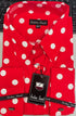 Mens Fashion Polka Dot Dress Shirt – Red White Cotton French Cuff Design