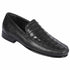 Men’s Black Genuine Crocodile and Calfskin Leather Slip-On Dress Shoes