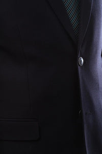 Classic Navy Blue Blazer for Men | Two-Button Poly Viscose Wool-Touch