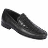Men’s Black Genuine Crocodile and Calfskin Leather Slip-On Dress Shoes