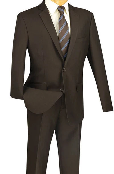 (36R, 38L, 40S, 48L) Slim Fit 2 Piece Brown Suit