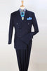 Apollo King Navy Wool Feel Double-Breasted Suit - Classic Luxury