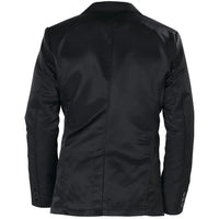 Black Denim Jacket - Western Cowboy Blazer Slim Fitted in Sheen Fabric