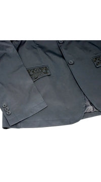 Mens Cowboy Blazer - Western Jacket in Color "Navy Blue" Ultra Slim Fitted (Buy 1 Size UP)