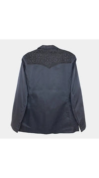 Mens Cowboy Blazer - Western Jacket in Color "Navy Blue" Ultra Slim Fitted (Buy 1 Size UP)