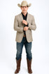 Western Blazer - Saco Para Hombre -Mens Double Button Western Taupe Blazer