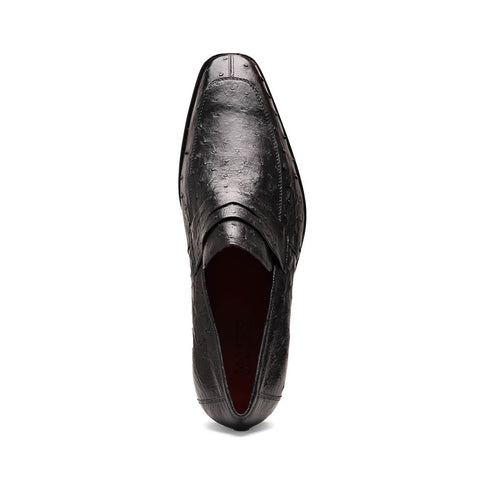 Marco Di Milano Salvatore Black Ostrich Penny Loafer