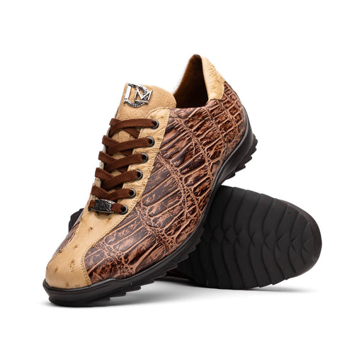 Marco Di Milano Saulo Orix Exotic Ostrich and Alligator Casual Sneakers