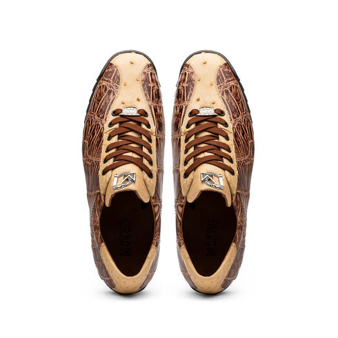 Marco Di Milano Saulo Orix Exotic Ostrich and Alligator Casual Sneakers