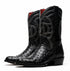 Marco Di Milano Savannah Black Ostrich Quill Round Toe Cowboy Boots