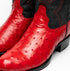 Marco Di Milano Savannah Red Ostrich Quill Round Toe Cowboy Boots