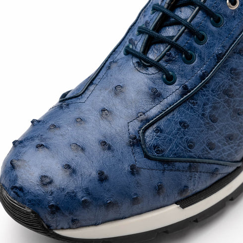 Marco Di Milano Scanno Antique Navy Ostrich Quill Sneakers