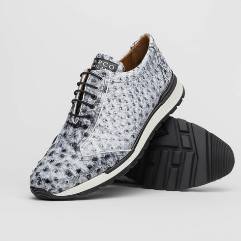 Marco Di Milano Scanno Antique Newspaper Ostrich Quill Sneakers