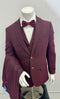 Sean Alexander 3Pc Suit Burgundy Tweed
