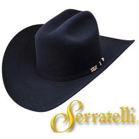 Serratelli 10X Cali Style Black 3 1/2" Brim Western Cowboy Hat All Sizes
