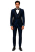 Shiny Indigo Tuxedo - Sharkskin Royal Blue Tuxedo Suit