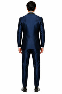 Shiny Indigo Tuxedo - Sharkskin Royal Blue Tuxedo Suit