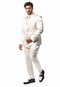 Men's Shiny Satin Charmeuse Metallic Stripe Sheen Monochromatic Pinstripe Suit By Rossiman in Color cream Tailored Fit + Matching Shirt Tie (4-Piece)