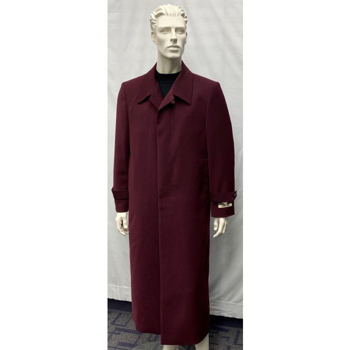 Men's Big And Tall Overcoat Long Men's Dress Topcoat -  Winter coat 4XL 5XL 6XL Burgundy main image 1