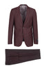 Tiglio Italian Suit - Real Wool Fabric Super 150's Porto Burgundy, Slim Fit Suit in Color Burgundy