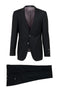 Tiglio Italian Suit - Real Wool Fabric Super 150's Porto Black, Slim Fit Suit in Color Black