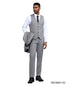 Stacy Adams Men's 3 Piece Hybrid Fit Suit - Subtle Windowpane