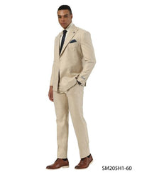 Stacy Adams Men's 2 Piece Windowpane Hybrid Fit Suit - Double Breasted