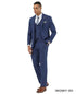 Stacy Adams Men's 3 Piece Hybrid Fit Suit - Crosshatch Pattern