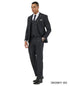 Stacy Adams Men's 3 Piece Hybrid Fit Suit - Crosshatch Pattern