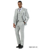 Stacy Adams Men's 3 Piece Hybrid Fit Suit - Crisp Windowpane Pattern