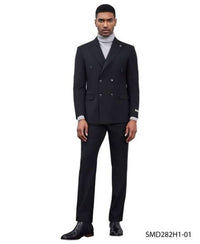Stacy Adams Men's 2 Piece Executive Suit - Double Breasted
