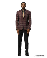 Stacy Adams Men's Hybrid Fit Sport Coat - Glen Plaid Pattern