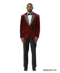Stacy Adams Men's Hybrid Fit Sport Coat - Rhinestone sequin Embedded Peak Lapel