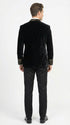 Men’s Smoking Jacket Black and Gold Embroidered Tuxedo Blazer – Luxury Velvet Formal Dinner Jacket with Paisley Lapel