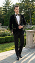 Men’s Smoking Jacket Black and Gold Embroidered Tuxedo Blazer – Luxury Velvet Formal Dinner Jacket with Paisley Lapel