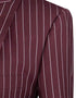 Odyssey Collection - Burgundy Regular Fit 3 Piece Suit 2 Button Gangster Stripe