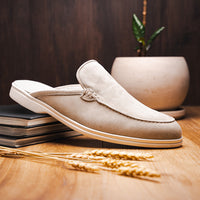 Zelli Soro Sueded Goatskin Slip-On Mule in Grey