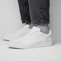 Zelli Spettacolare Pebble Grain Slip On Sneakers White (65-225-WHT)