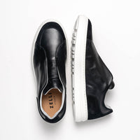Zelli Spettacolare Calfskin & Suede Slip-On Sneakers in Black