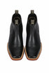 Square Toe Ankle Boots Black