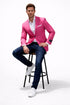 Stage Party Bright Men's Sport Coat Unique Fashion Designer Men's Dress Blazers Sale Vented Hot Pink