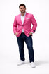 Stage Party Bright Men's Sport Coat Unique Fashion Designer Men's Dress Blazers Sale Vented Hot Pink