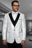 Bellagio IV White 1-Button Peak Tuxedo (4-Piece Set)