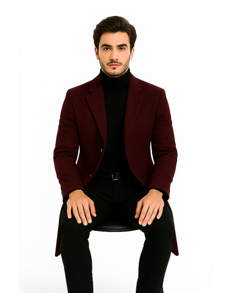 Statement Burgundy Overcoat