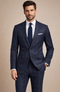 Statement Mens Modern Fit 2 Piece 100% Super 200s Wool Fine Windowpane Suit – Single Breasted Notch Lapel Jacket