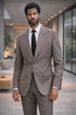 Statement Mens Modern Fit 2 Piece 100% Super 200s Wool Suit – Peak Lapel with Pick Stitching