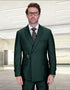 Statement Mens Modern Fit 2 Piece 100% Wool Suit – Double Breasted Jacket with Metal Buckle Closure