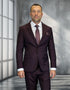 Statement Mens Modern Fit 2 Piece 100% Wool Suit – Notch Lapel Single Breasted Jacket